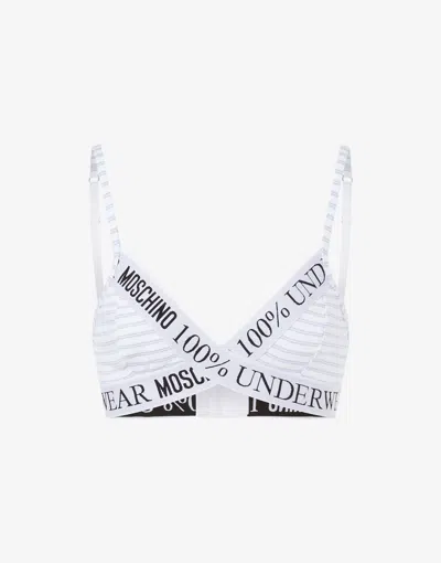 Moschino Striped Stretch Jersey Bra In Blue