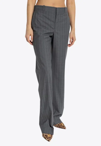 Moschino Striped Tailored Pants In Gray