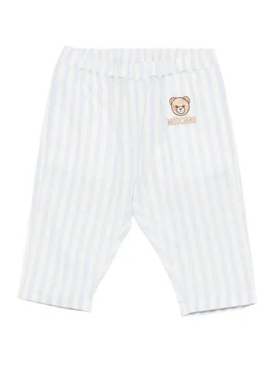 Moschino Babies' Striped Teddy Trousers In White