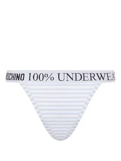 Moschino Striped Thongs In Blue
