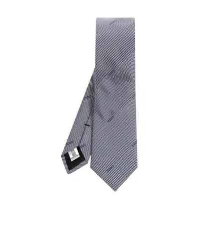Moschino Striped Tie In Gray