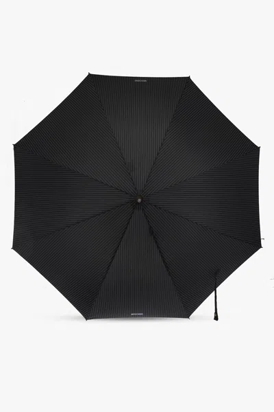 Moschino Striped Umbrella In Black