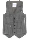 Moschino Striped Waistcoat In Grey