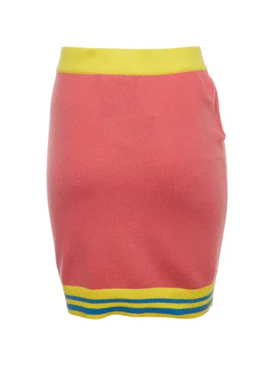 Pre-owned Moschino Striped-detail Mini Skirt In Pink