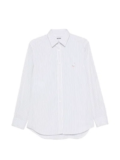 Moschino Couture Fantasia Bianco Striped Shirt In White