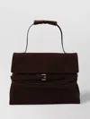 Moschino Structured Buckle Detail Shoulder Bag In Brown