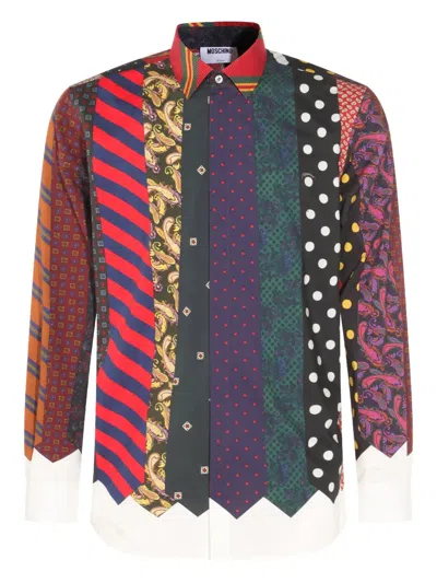 Moschino Structured Button-down Shirt With Classic Collar In Multi