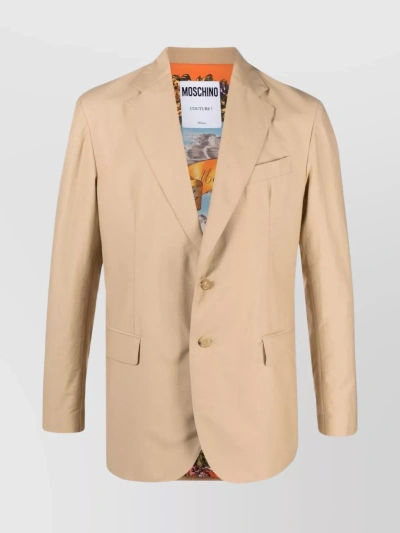 Moschino Single-breasted Cotton-blend Blazer In Pastel
