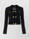 MOSCHINO STRUCTURED CROPPED BLAZER HEART-SHAPED BUTTONS