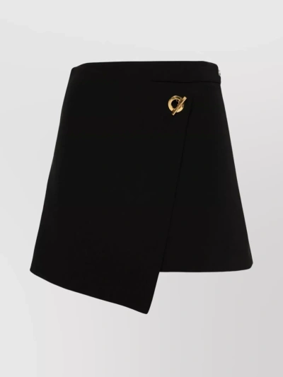 Moschino Structured Thigh-length Shorts With Asymmetrical Cut In Black