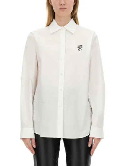 MOSCHINO STRUCTURED WHITE COTTON SHIRT