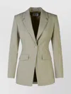 Moschino Structured Wool Blend Blazer With Notch Lapels