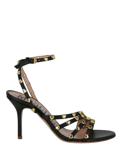 MOSCHINO MOSCHINO STUD-EMBELLISHED HEEL SANDALS