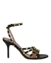 Moschino 90mm Stiletto Heel Leather Sandals In Black
