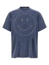 Moschino Smiley Face Studs Crew Neck T-shirt In Multi