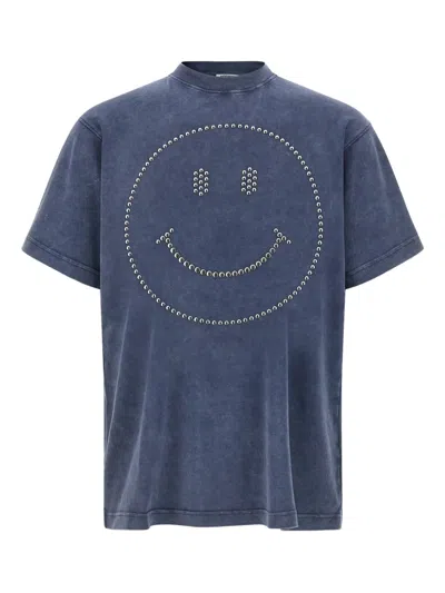 MOSCHINO STUD-EMBELLISHED SMILEY T-SHIRT