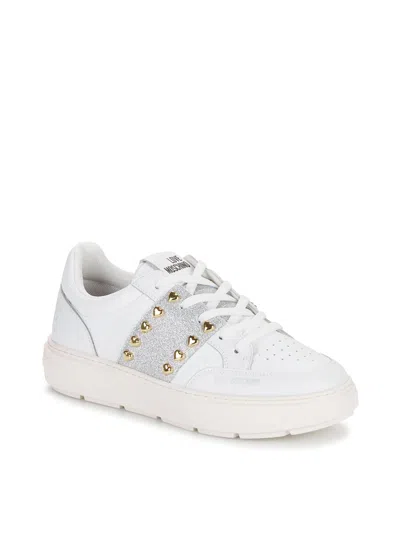 Moschino Couture Bold 40 Studded Sneakers In White