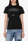 Moschino Organic Cotton Jersey T-shirt Decorated In Black