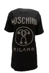 Moschino Studded Shirt Dress In Black Viscose In Black