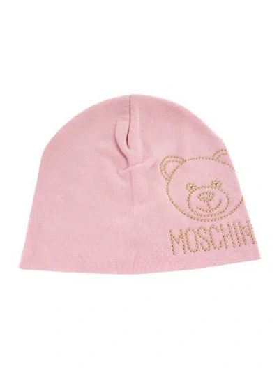 Pre-owned Moschino Studded Wool Beanie W/tags In Pink