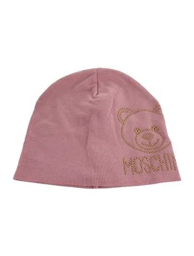 Pre-owned Moschino Studded Wool Beanie  W/tags In Pink