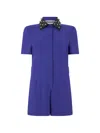 Moschino Stud-embellished Collar Playsuit In Blue