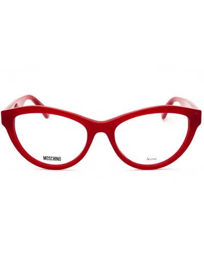 Moschino Stylish Cat Eye Women's Eyeglasses In Red