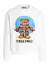 Moschino Logo Organic Cotton Sweatshirt In Blanco