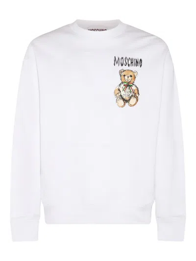 MOSCHINO WHITE COTTON SWEATSHIRT