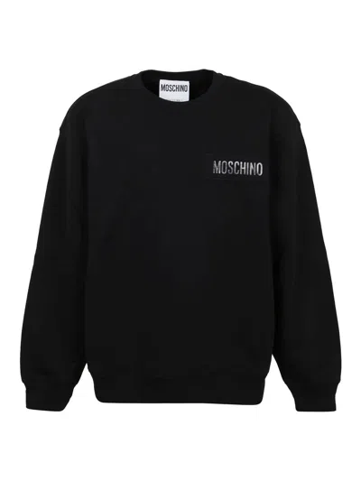 Moschino Logo Printed Sweatshirt In Black