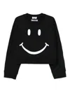 Moschino Graphic Crew Neck Long Sleeve Sweatshirt In Black