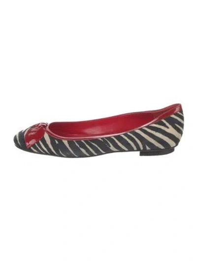 Pre-owned Moschino Suede Animal Print Ballet Flats In Multi