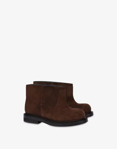 Moschino Suede Ankle Boots Olivia In Brown