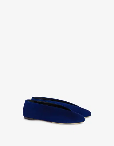 Moschino Ballerine In Suede In Blue