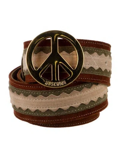 Pre-owned Moschino Suede Belt In Brown