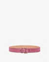 Moschino Suede Belt In Pink