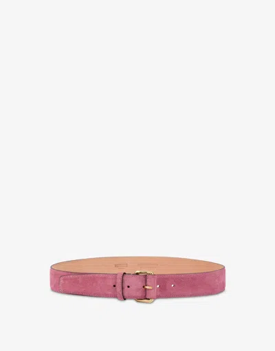 Moschino Suede Belt In Pink
