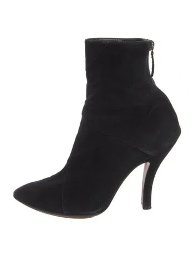 Pre-owned Moschino Suede Boots In Black