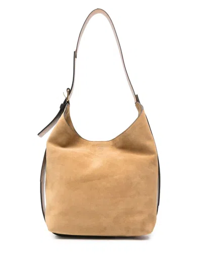 Moschino Suede Buckle-strap Shoulder Bag