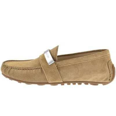 Moschino Suede Driver Shoes Beige