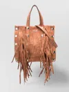 Moschino Suede Fringe Shoulder Bag Hardware