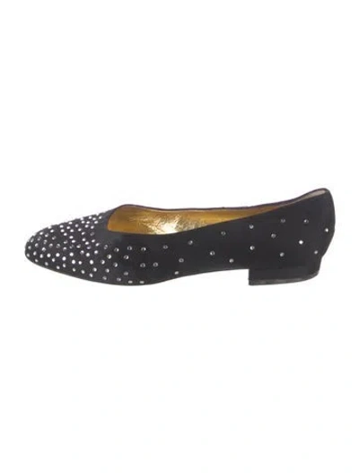 Pre-owned Moschino Suede Graphic Print Ballet Flats In Blue