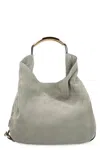 Moschino Shoulder Bag Suede Gold-tone Handle In Green