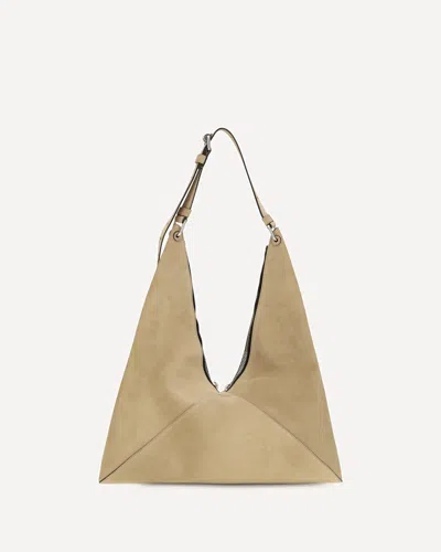 Moschino Suede Hobo Tote Bag In Beige