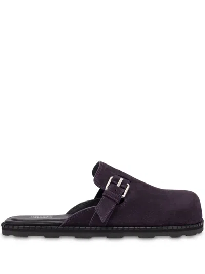 Moschino Suede Mules In Purple