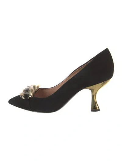 Pre-owned Moschino Suede Pumps In Black