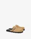 Moschino Suede Sabot With Strap In Beige