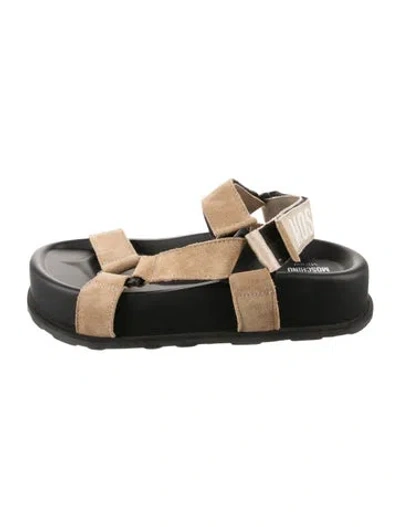 Pre-owned Moschino Suede Sandals In Black