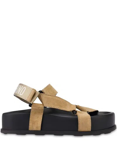 Moschino Beige Suede Sandals