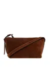 Moschino Suede Shoulder Bag In Brown